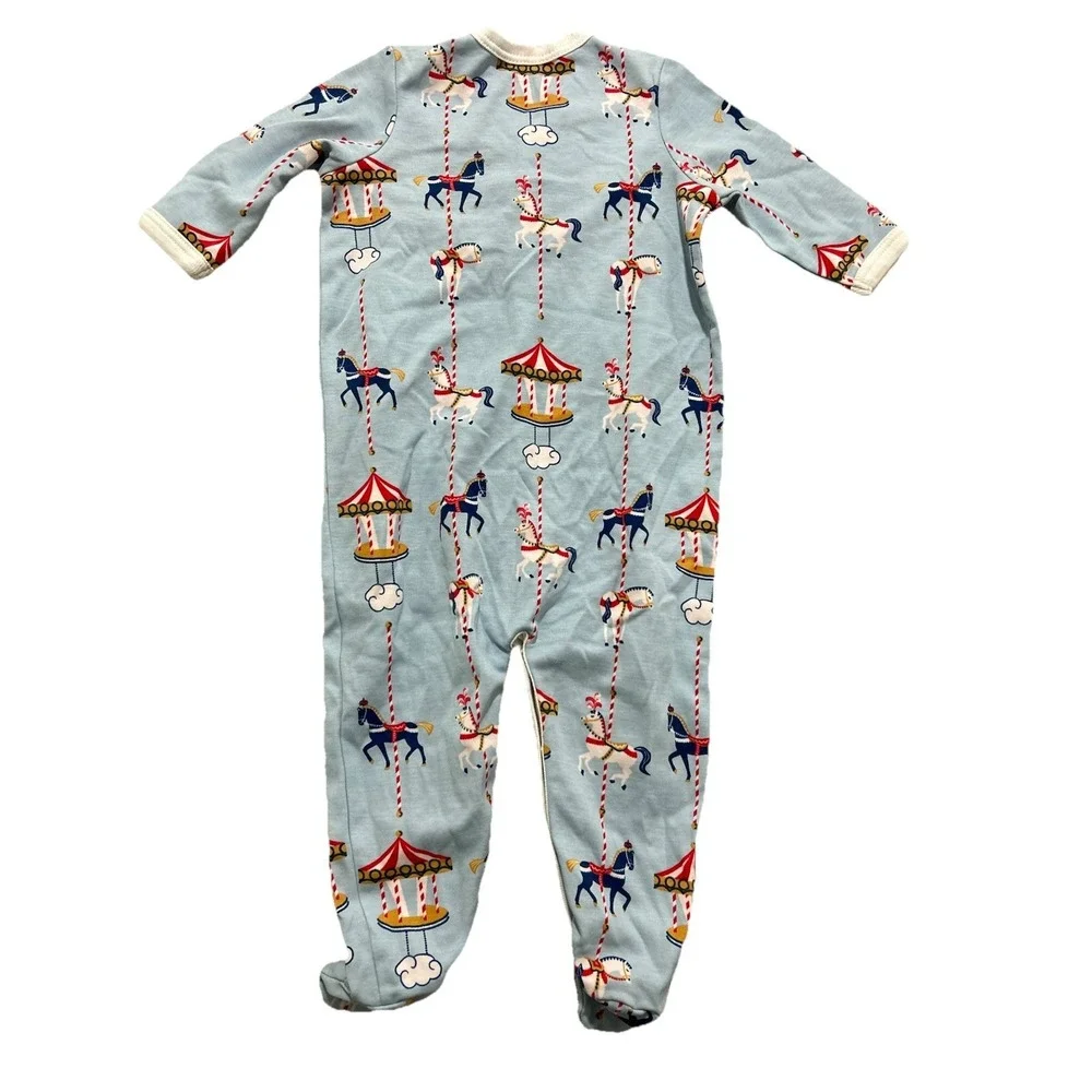 ROLLER RABBIT Baby Popcorn Carousel Footed Sleeper Sz 3-6 Mths